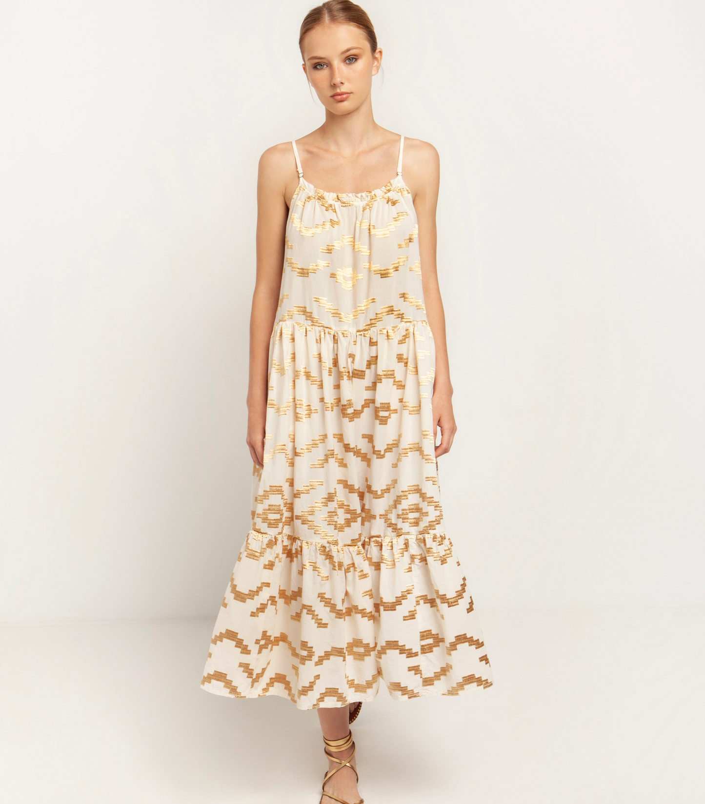 Jurk | Greek Archaic Kori Natural/gold - For Models and Mermaids