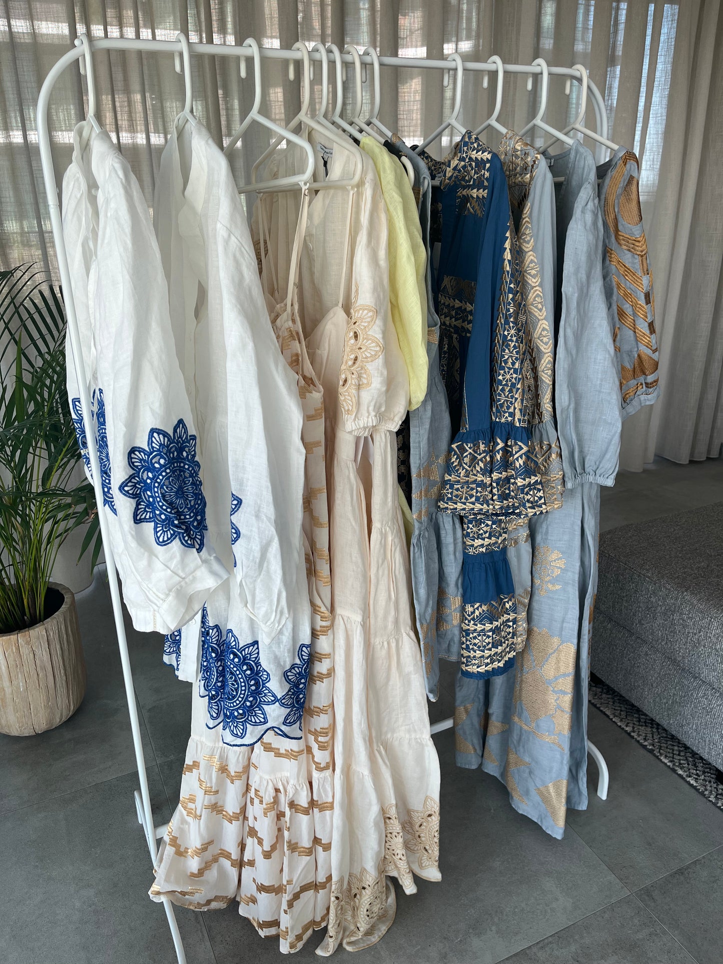 Jurk | Greek Archaic Kori White/Blue - For Models and Mermaids