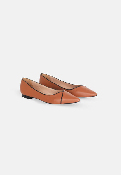 Ariri Brown Leather Ballerinas – Comfort Flat