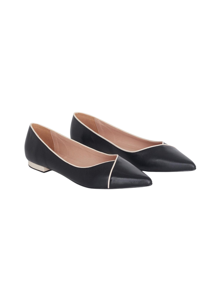 Ariri Black Leather Ballerinas – Comfort Flat