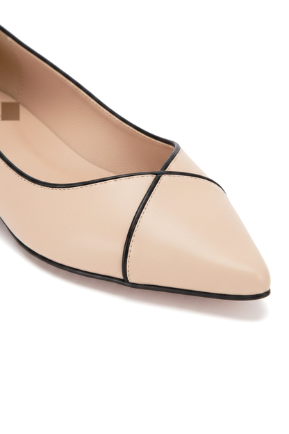 Ariri Beige Leather Ballerinas – Comfort Flat