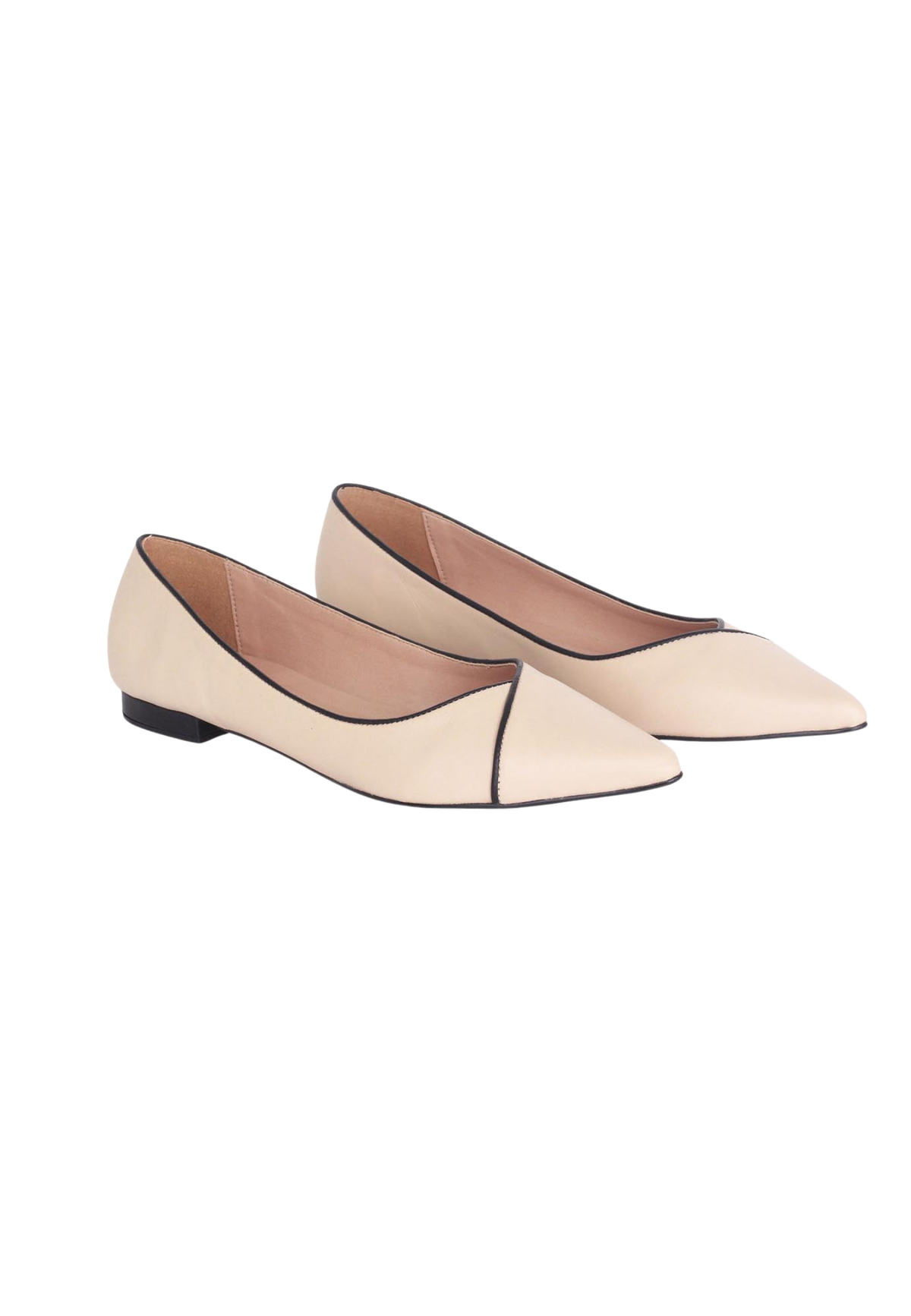 Ariri Beige Leather Ballerinas – Comfort Flat