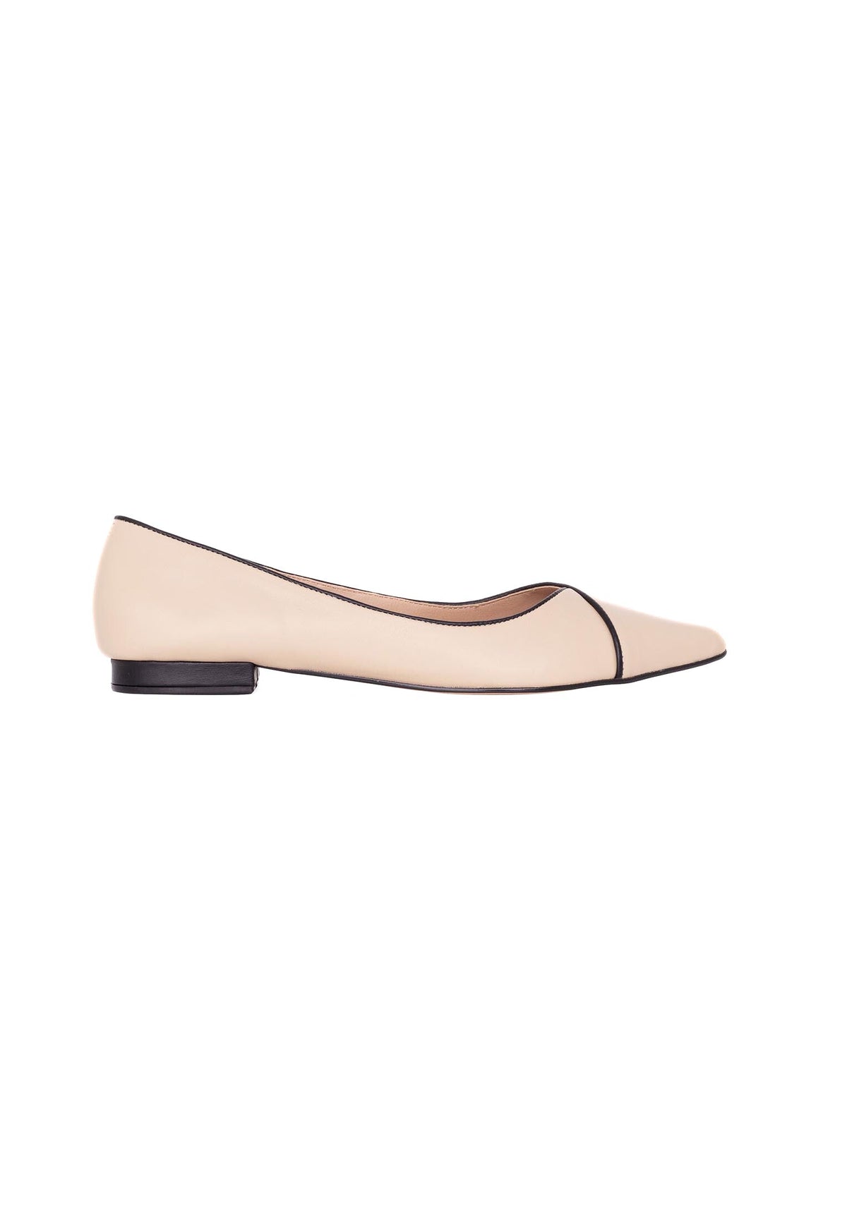 Ariri Beige Leather Ballerinas – Comfort Flat