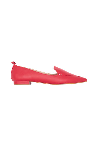 Butiá Red Leather Ballerinas – Pointed-Toe Flat