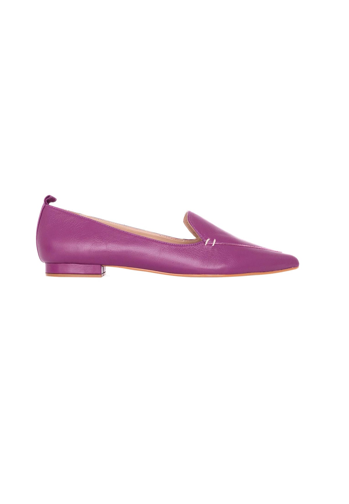 Butiá Purple Leather Ballerinas – Pointed-Toe Flat