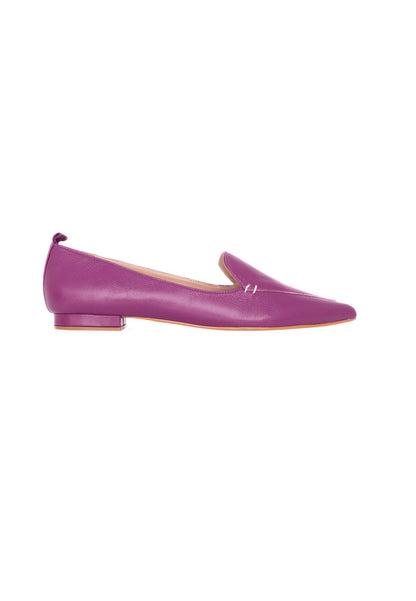 Butiá Purple Leather Ballerinas – Pointed-Toe Flat