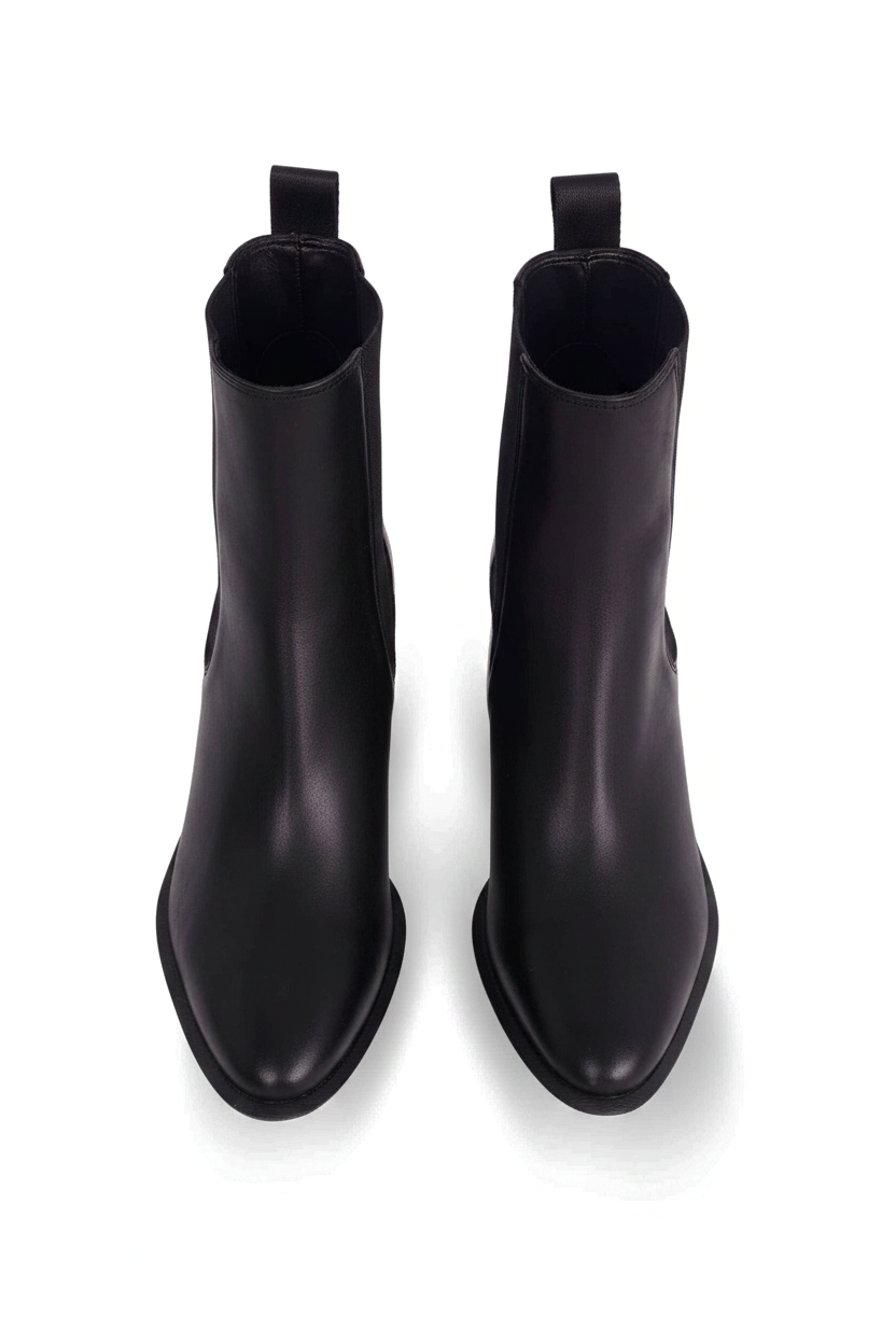 Canna Black Leather Chelsea Ankle Boots – 6.5cm Block Heel