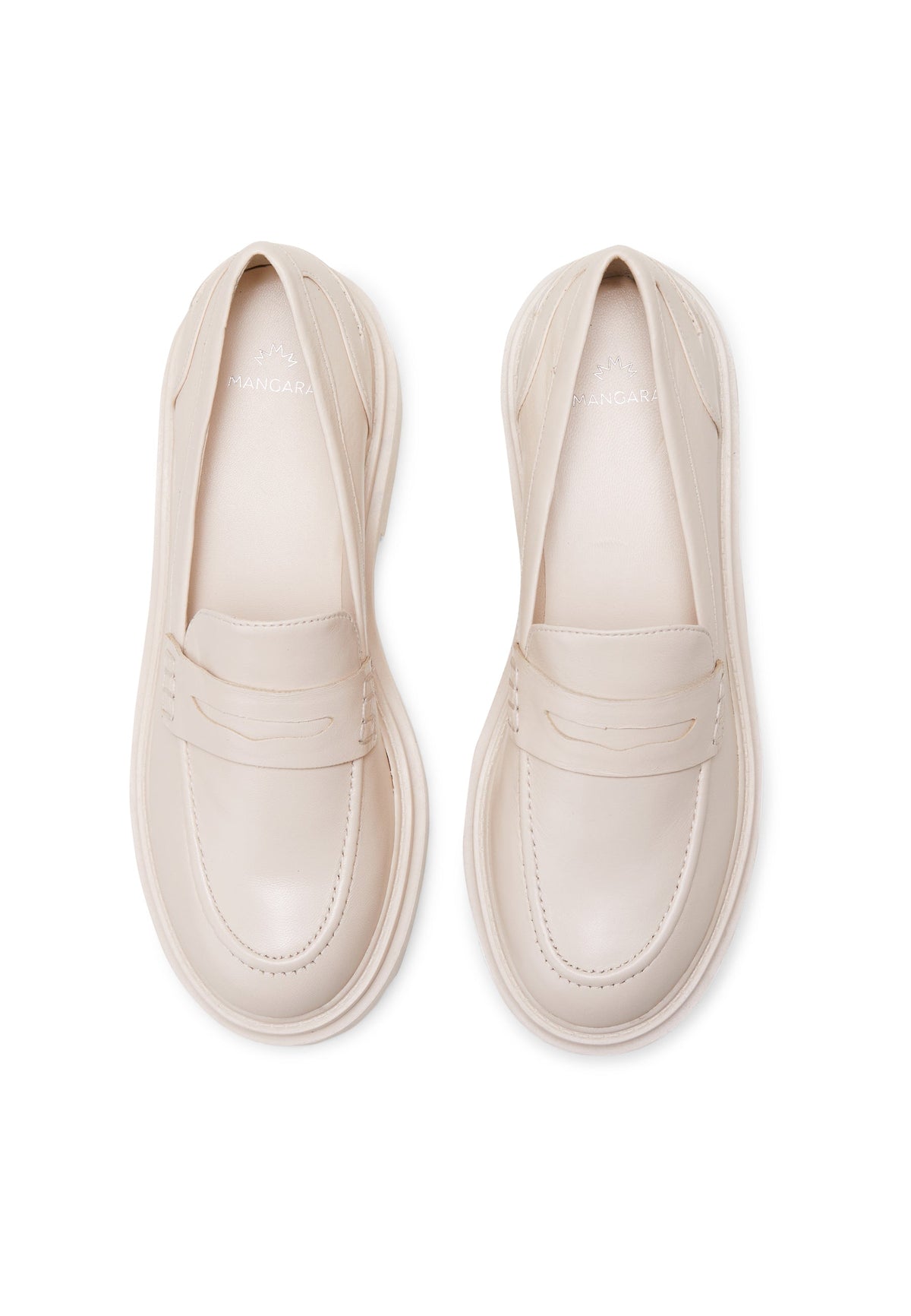 Carvalho Off-White Leather Loafers – 6cm Chunky Platform Sole