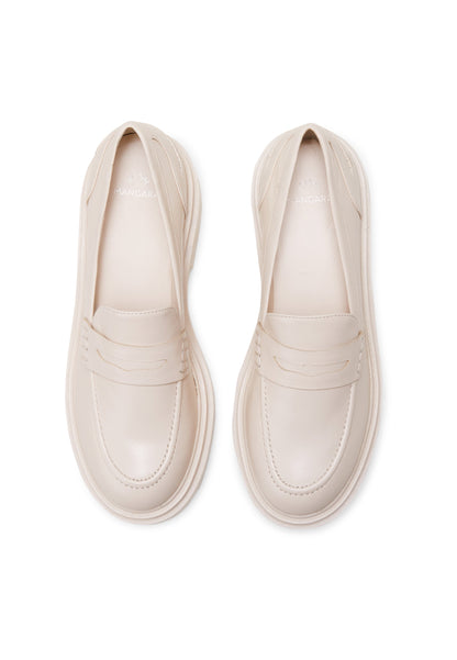 Carvalho Off-White Leather Loafers – 6cm Chunky Platform Sole