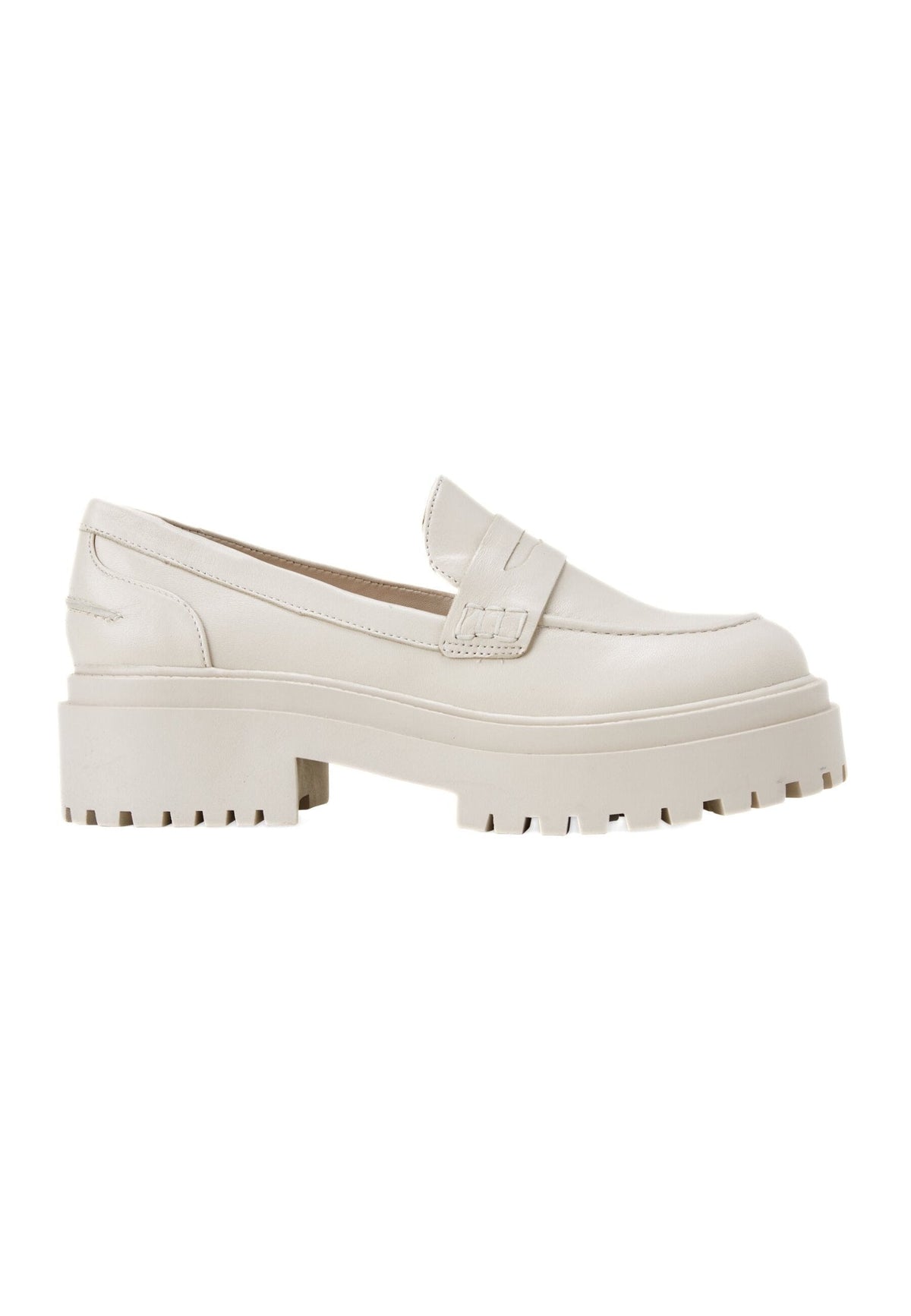 Carvalho Off-White Leather Loafers – 6cm Chunky Platform Sole