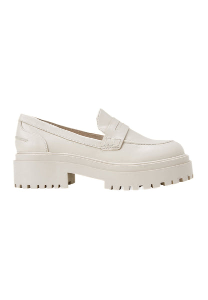 Carvalho Off-White Leather Loafers – 6cm Chunky Platform Sole