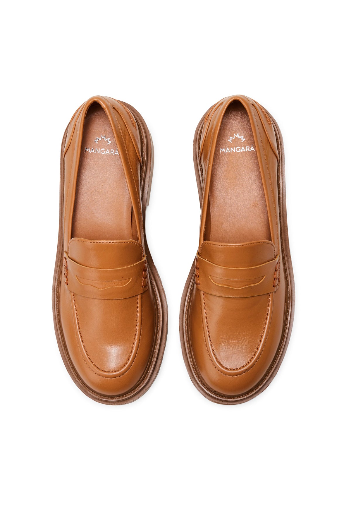 Carvalho Caramel Leather Loafers – 6cm Chunky Platform Sole