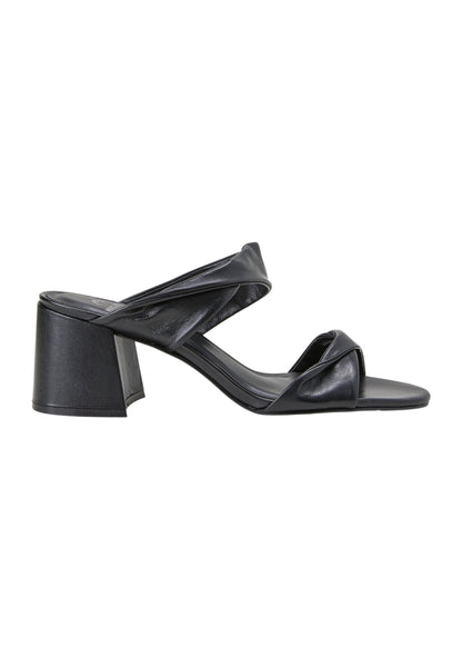 Xaxim Goat Black Leather Mules – 6.5cm Block Heel Slip-On