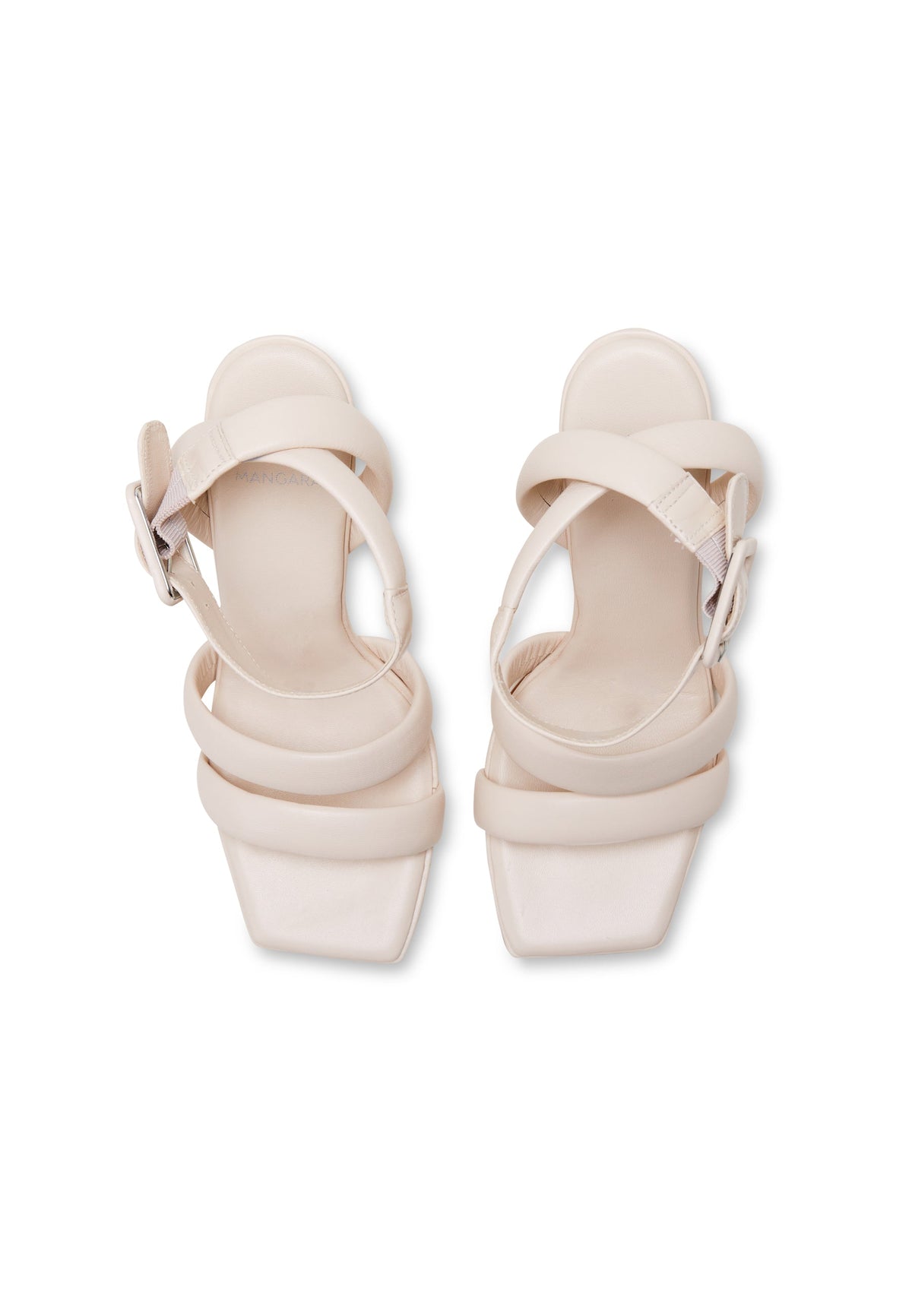 Uvaia Calf White Leather Sandals – 8.5cm Sculpted Heel