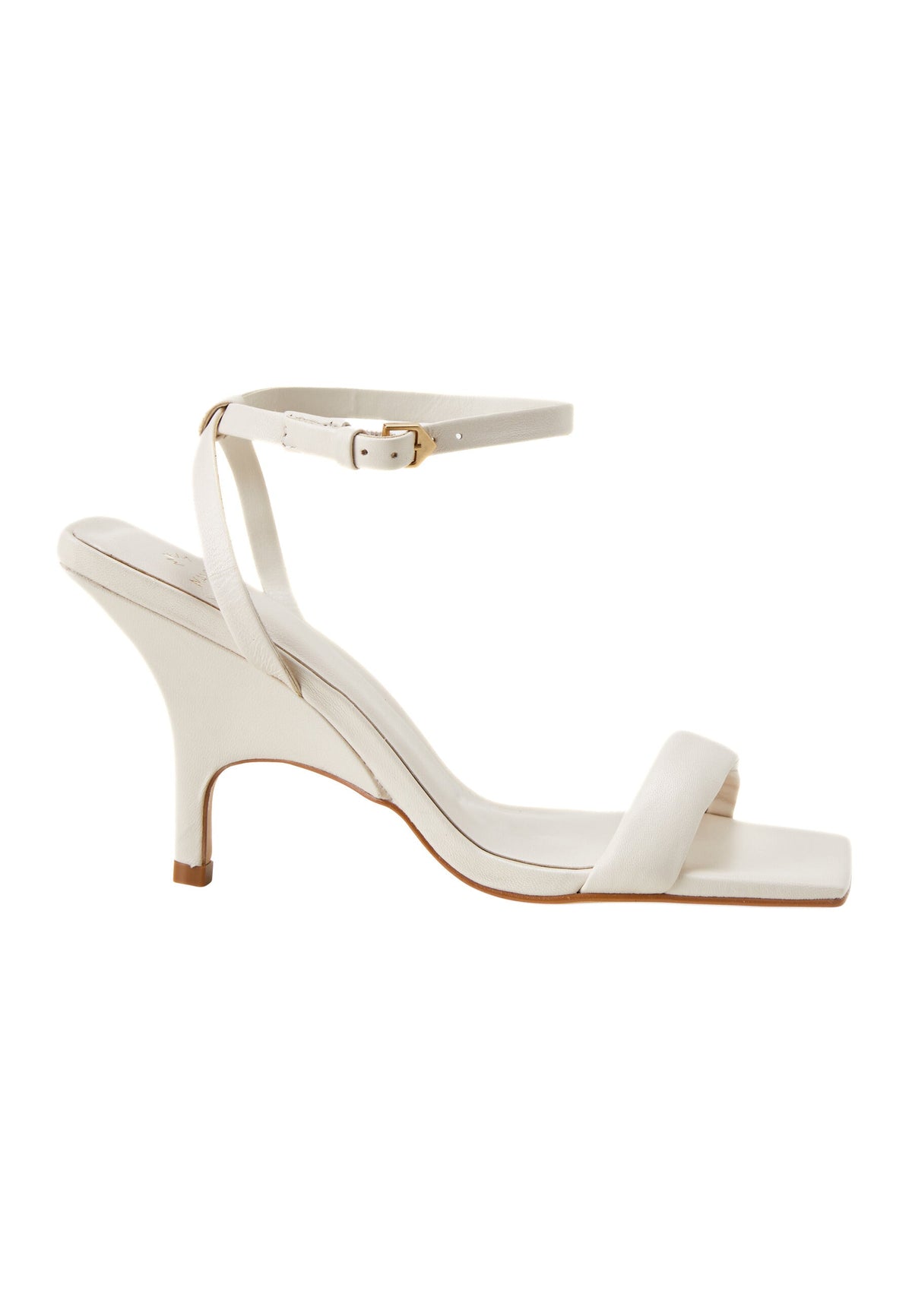 Cortiça Calf Off-White Leather Sandals – 9cm Ankle Strap Stiletto