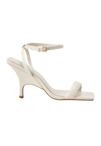 Cortiça Calf Off-White Leather Sandals – 9cm Ankle Strap Stiletto
