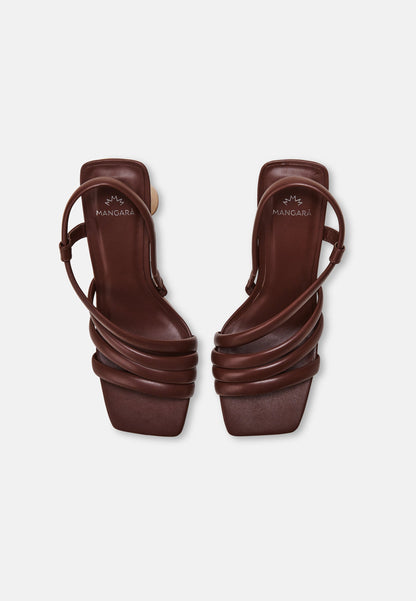 Cedro Chocolat Calf Leather Sandals – 8cm Cylindrical Block Heel