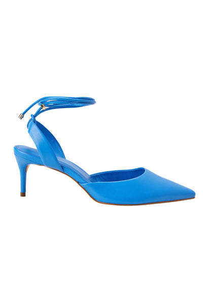 Jaborandi Blue Leather Slingback Heels – 6.5cm Pointed Toe