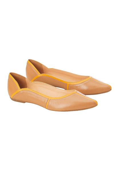 Pitanga Brown Leather Ballerinas