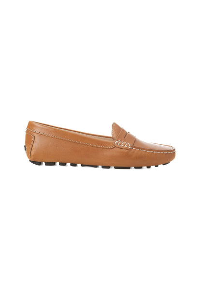 Angico Cognac Leather Driving Loafers – Flat Penny Moccasins