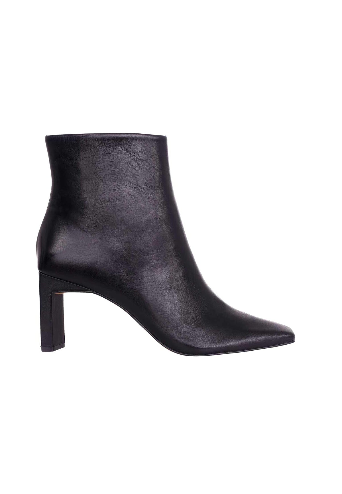 Senna Black Goat Leather Ankle Boots – 7.6cm Block Heel