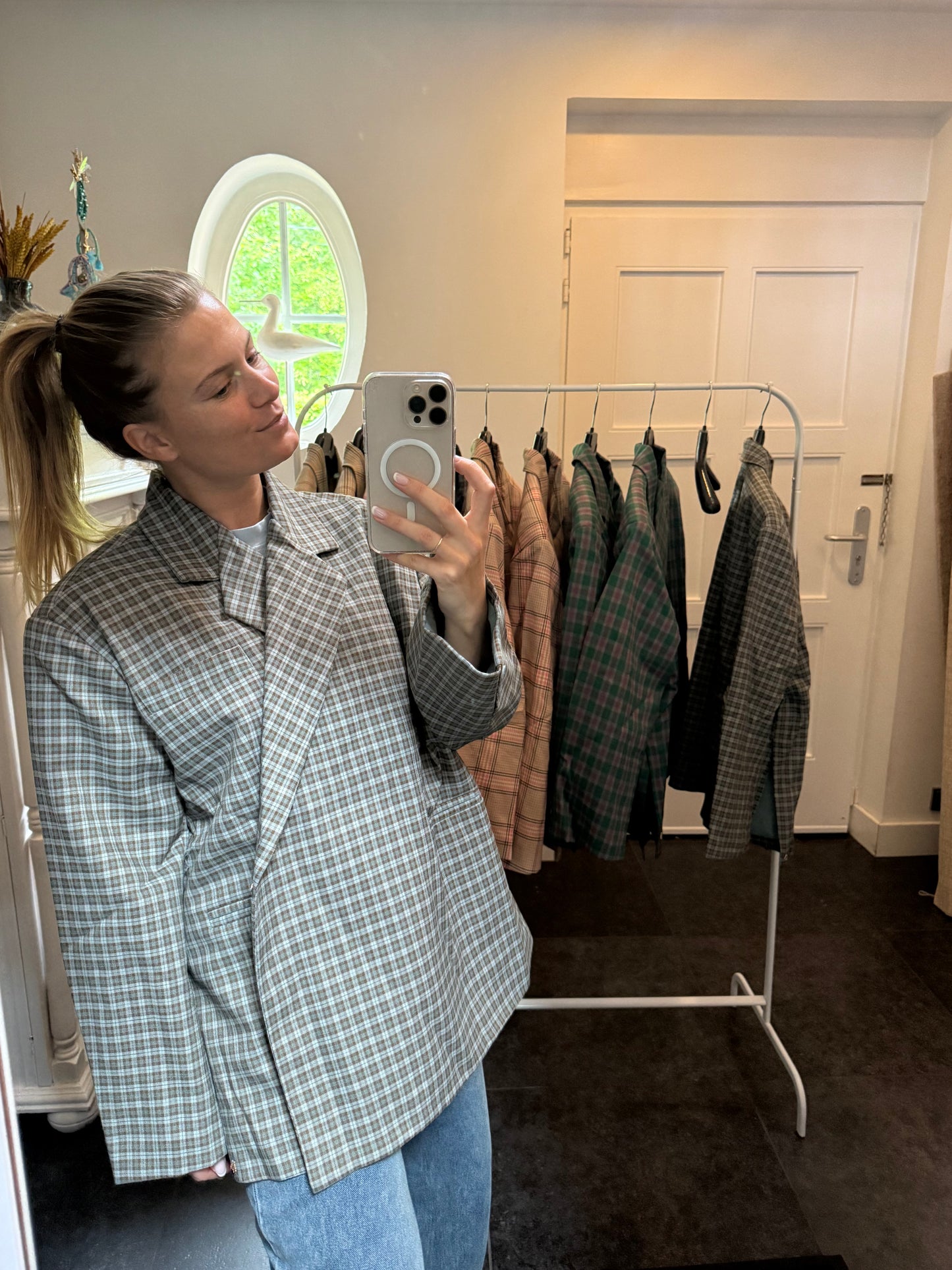Ambika Oversized Blazer Blauw Bruin | Dames One Size