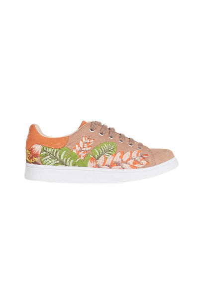Floral Embroidered Suede Sneakers – Women Artisan