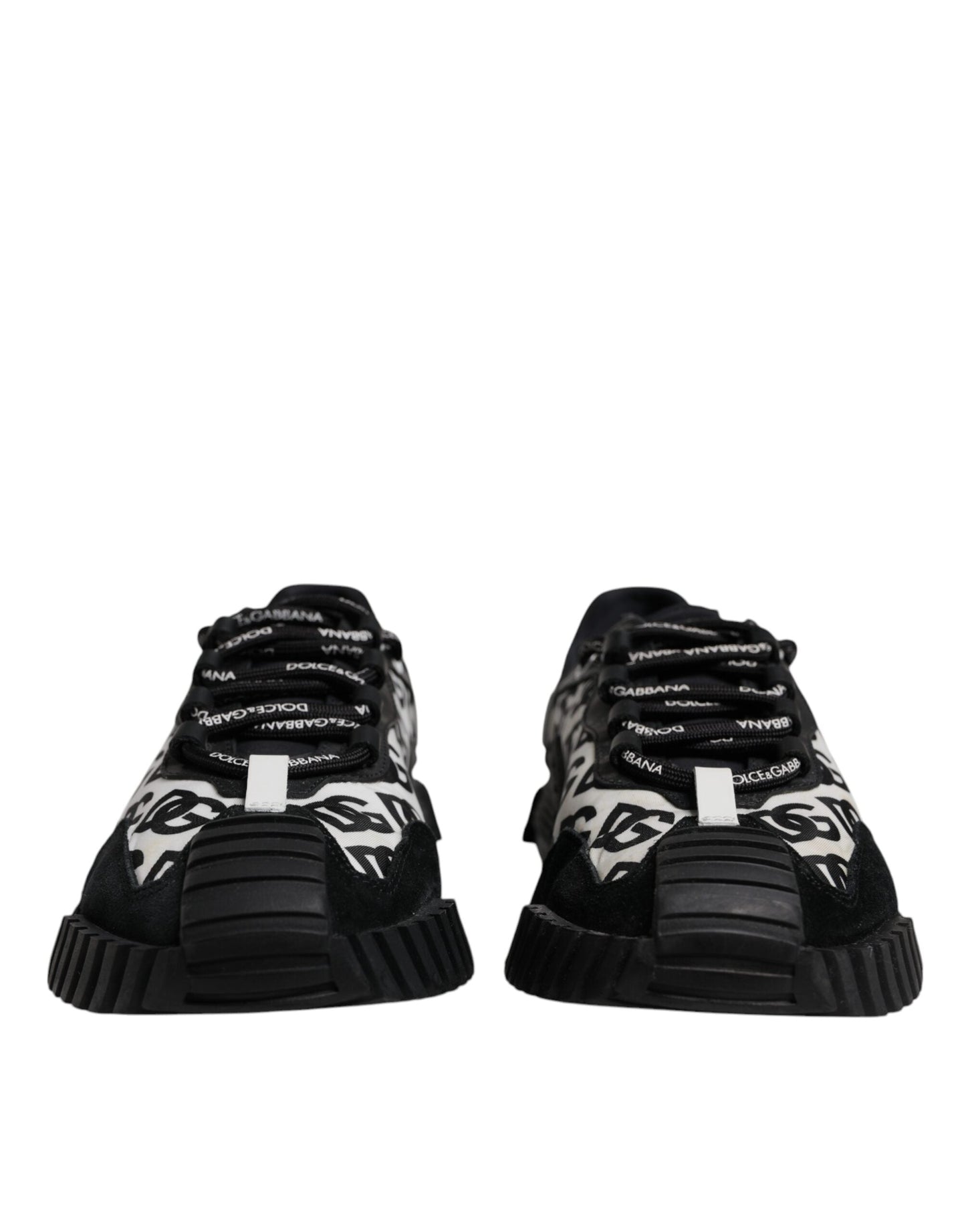 Dolce & Gabbana Black Logo Lace Up Low Top NS1 Sneakers Shoes