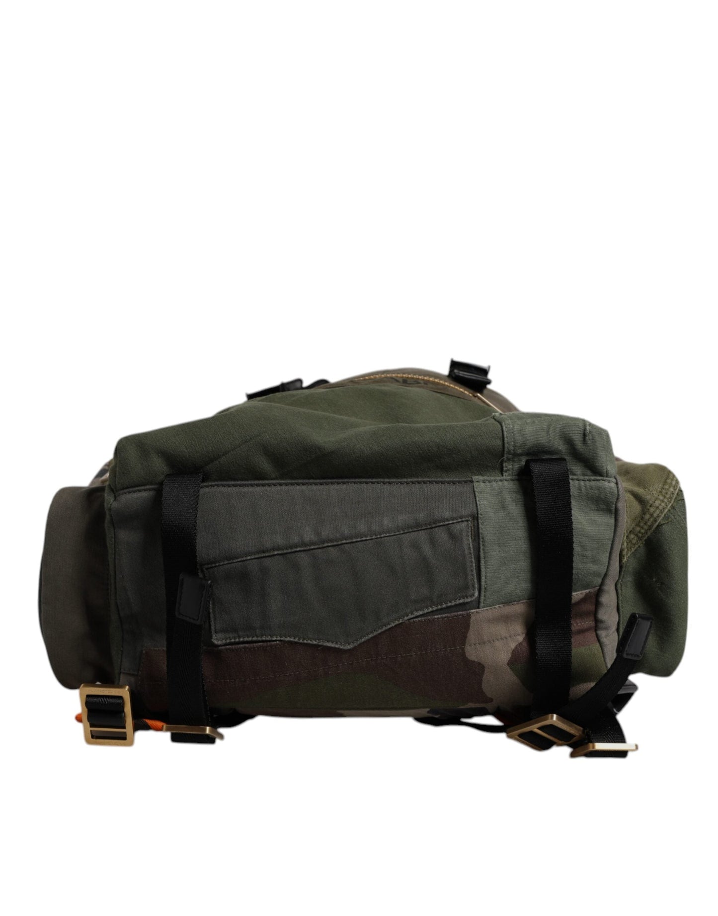 Dolce & Gabbana Military Green Patchwork Travel Backpack Bag