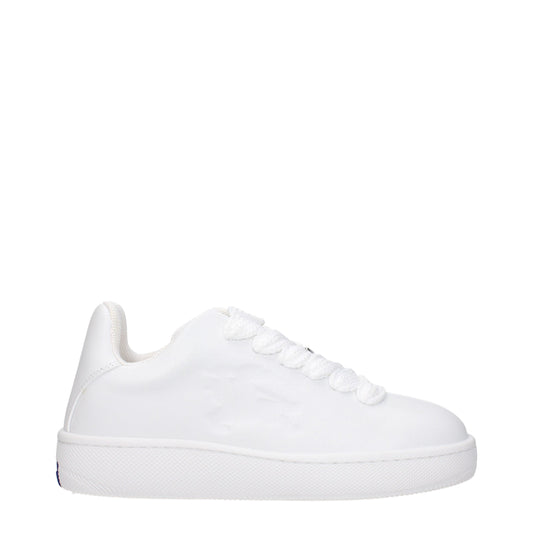 Burberry White Leather Low Top Sneakers