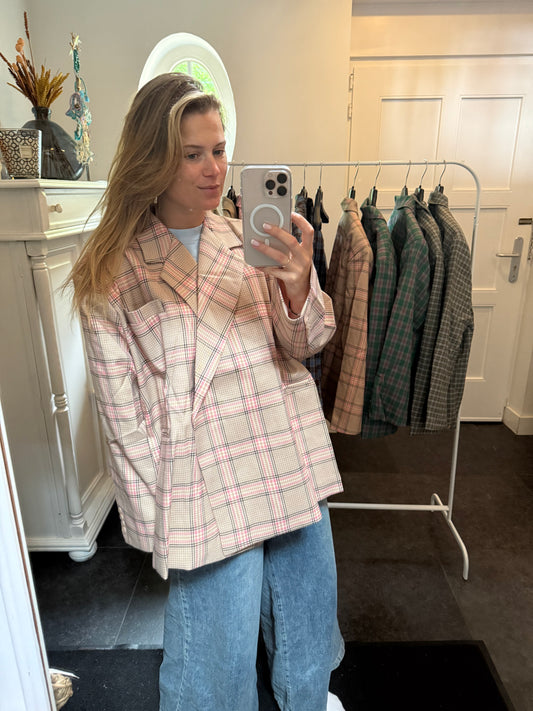 Blazer | Beige & Roze