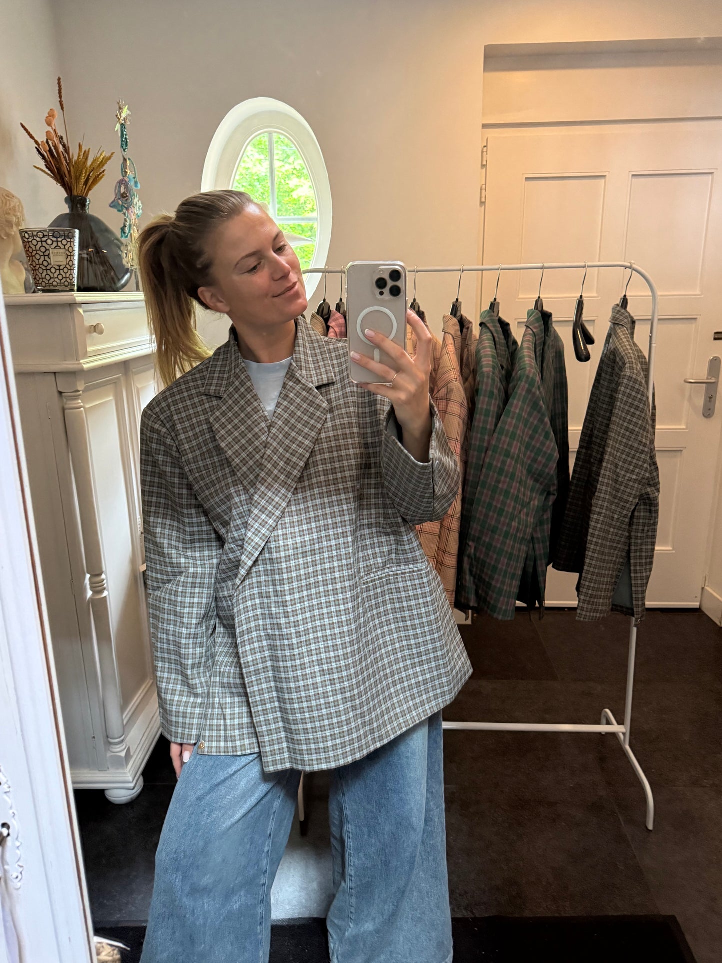 Ambika Oversized Blazer Blauw Bruin | Dames One Size