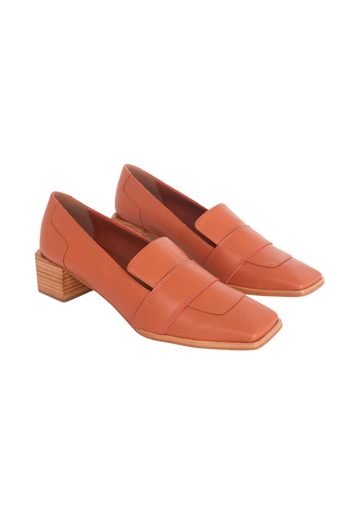 Louro Loafers in Caramel Calf Leather – 4cm Block Heel