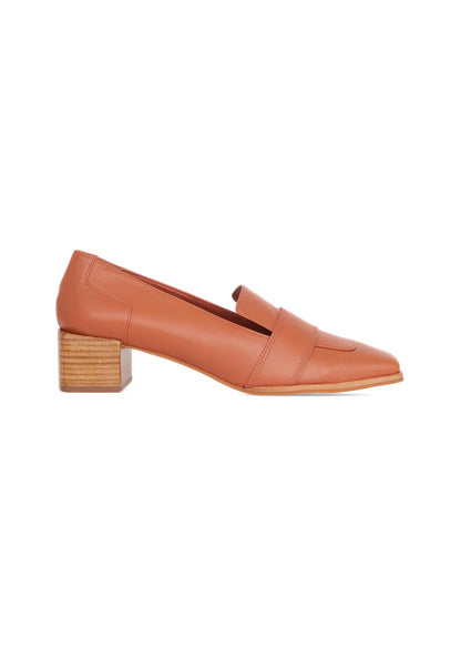 Louro Loafers in Caramel Calf Leather – 4cm Block Heel