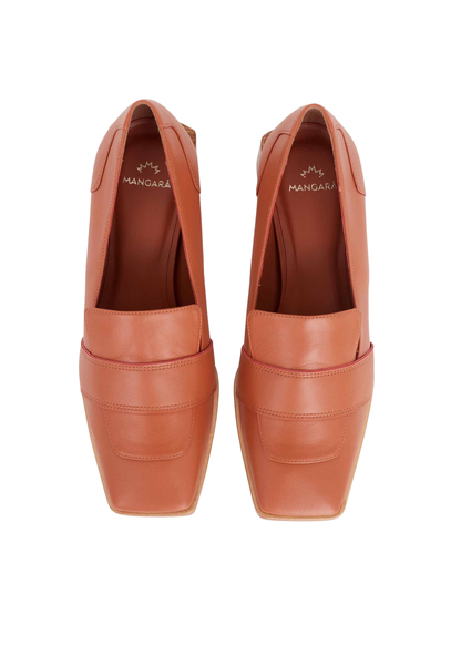 Louro Loafers in Caramel Calf Leather – 4cm Block Heel