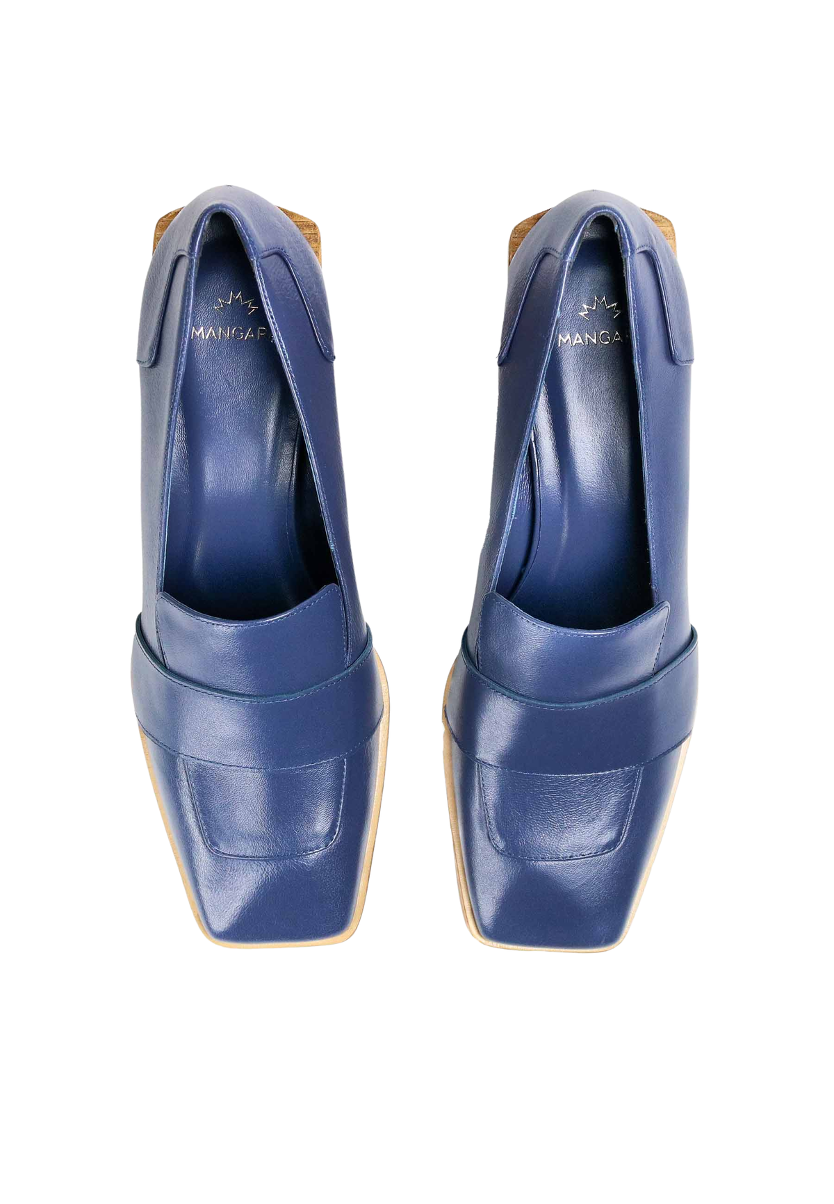 Louro Loafers in Blue Calf Leather – 4cm Block Heel