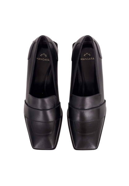 Louro Loafers in Black Calf Leather – 4cm Block Heel
