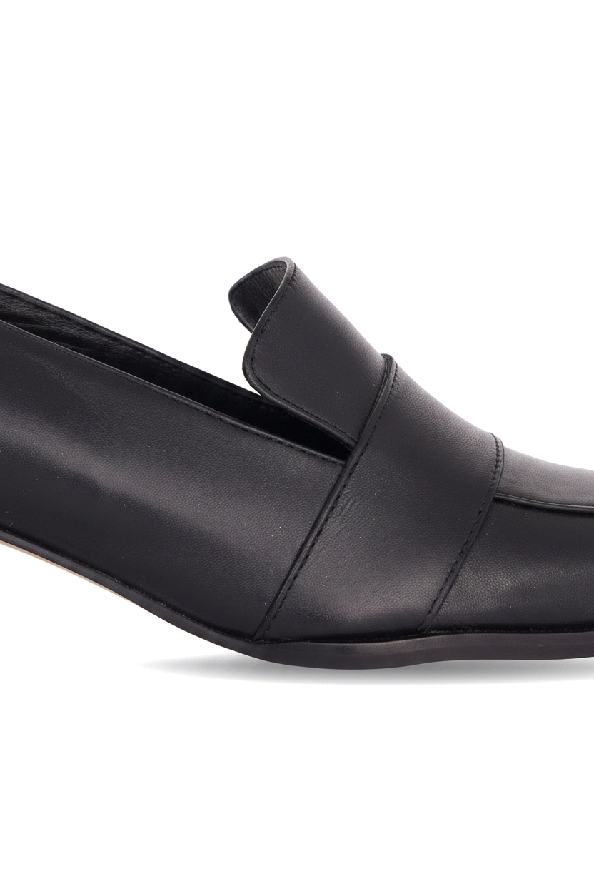 Louro Loafers in Black Calf Leather – 4cm Block Heel