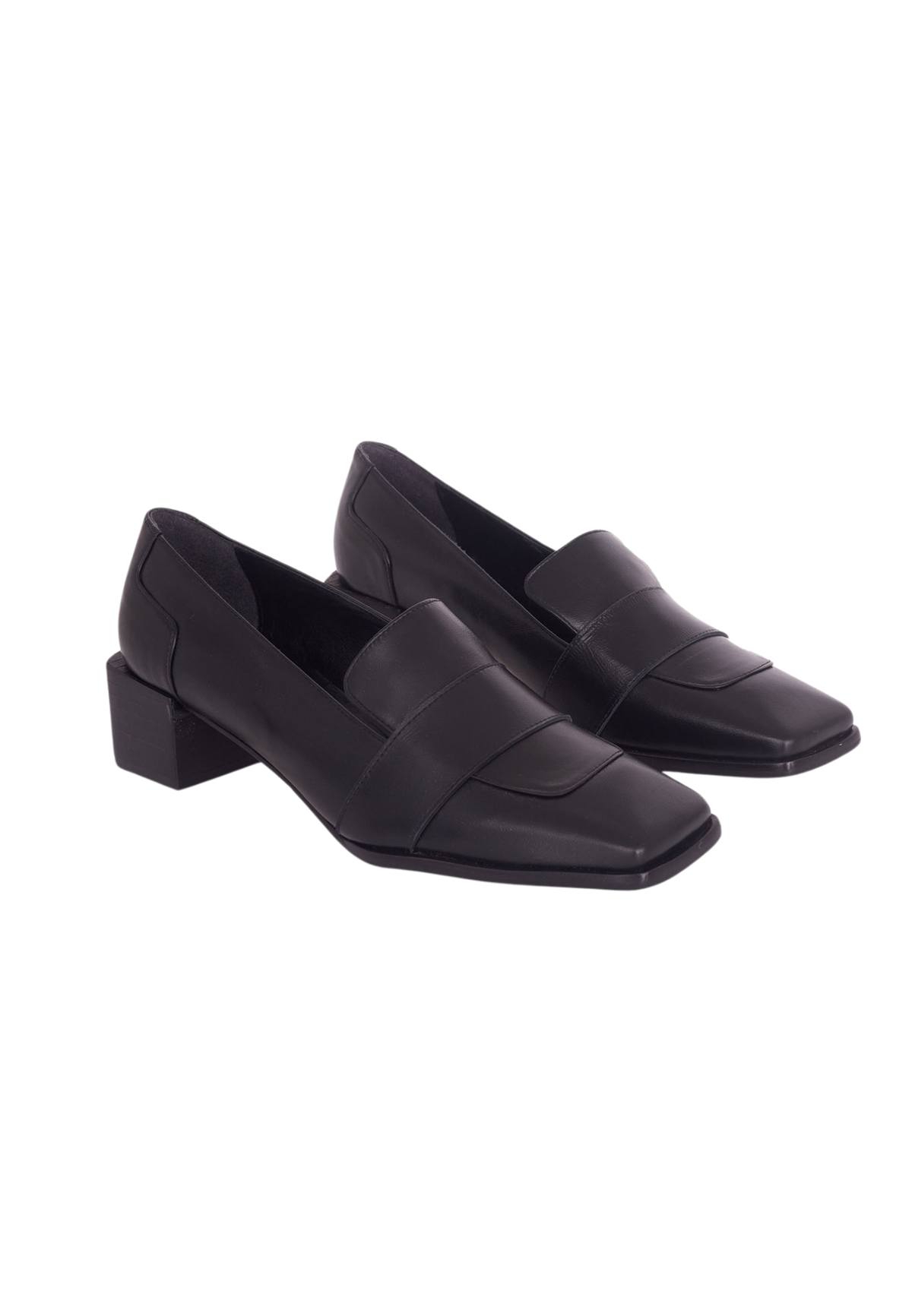 Louro Loafers in Black Calf Leather – 4cm Block Heel