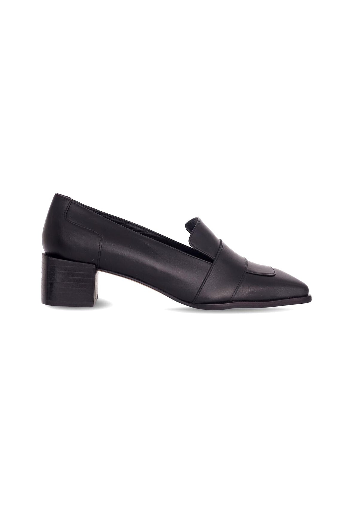 Louro Loafers in Black Calf Leather – 4cm Block Heel