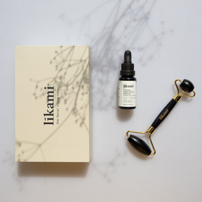Likami Facial Essential Serum & Jade Stone Roller Set