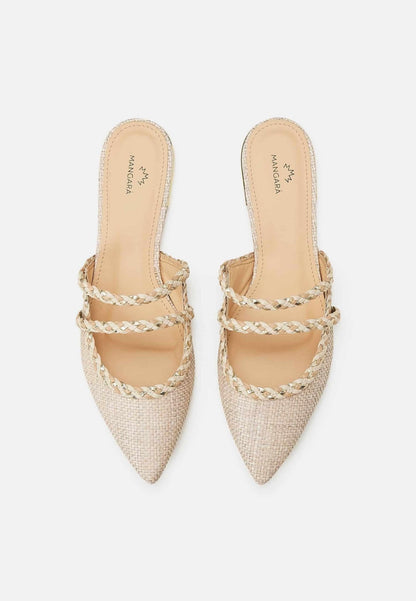 Amburana Textile Mules – Beige Sustainable Flat Slip-On