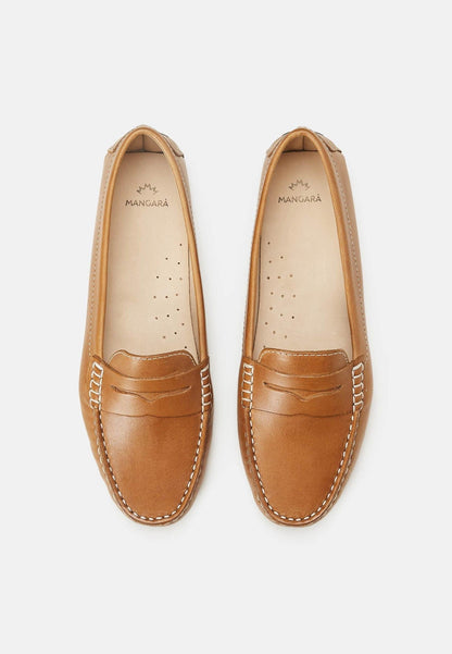 Angico Cognac Leather Driving Loafers – Flat Penny Moccasins