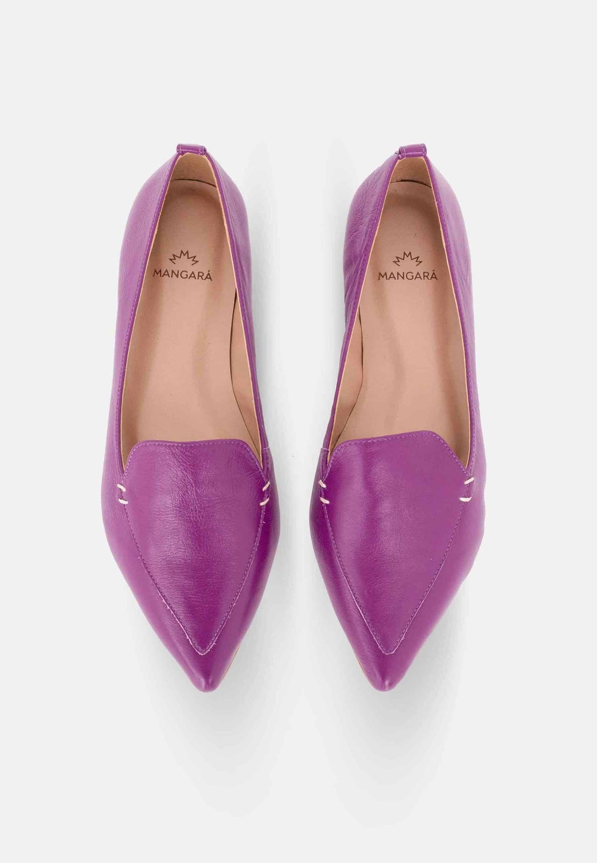 Butiá Purple Leather Ballerinas – Pointed-Toe Flat