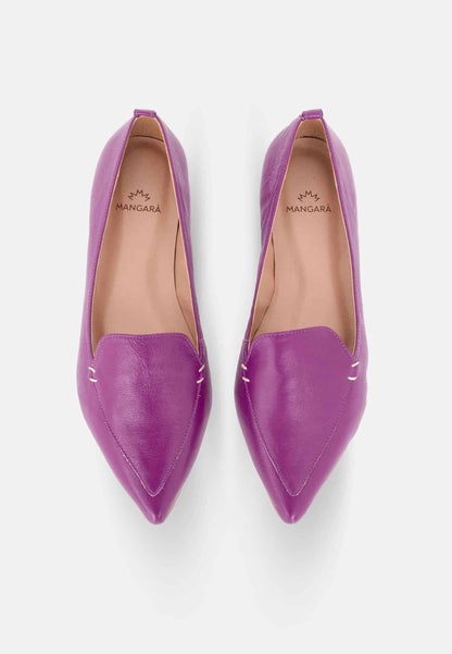 Butiá Purple Leather Ballerinas – Pointed-Toe Flat