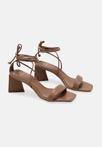 Caúna Chocolat Calf Leather Strappy Block Heel Sandals – 6.5cm