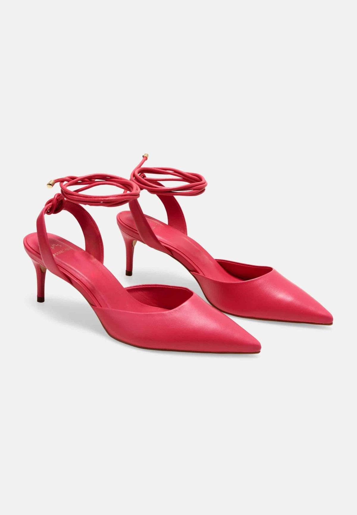 Jaborandi Pink Leather Slingback Heels – 6.5cm Pointed Toe