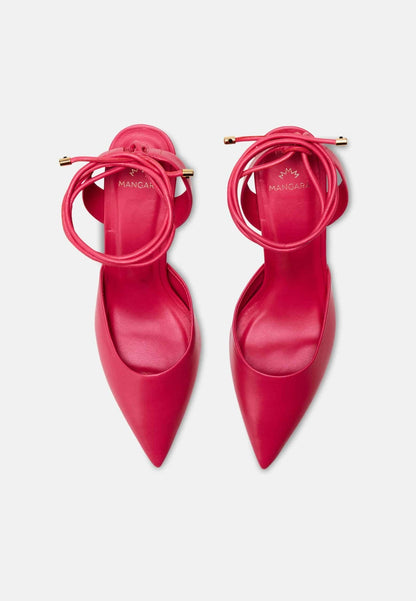 Jaborandi Pink Leather Slingback Heels – 6.5cm Pointed Toe