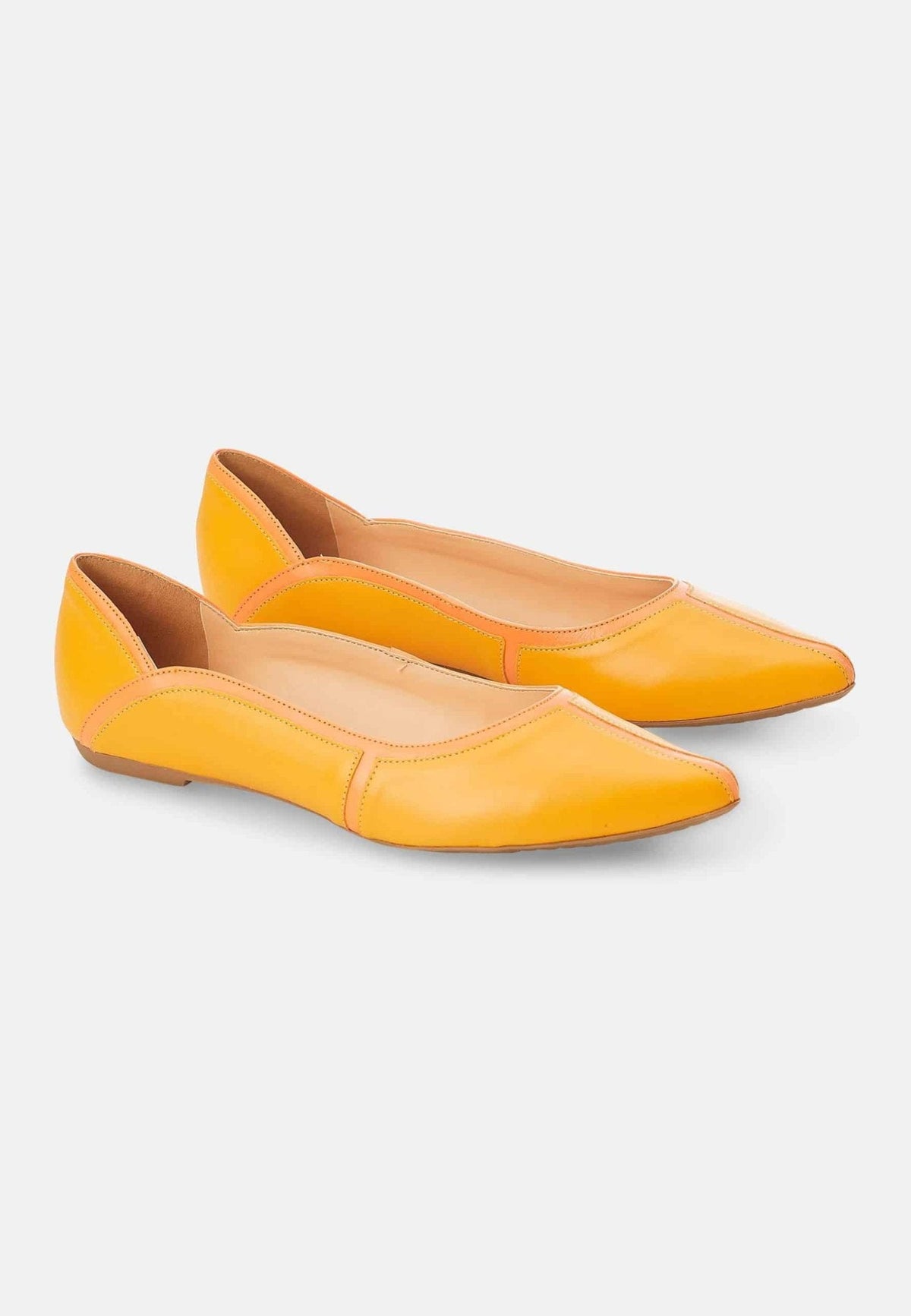 Pitanga Yellow Leather Ballerinas