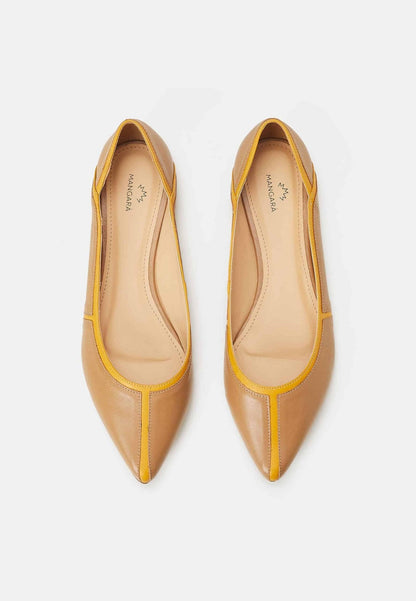 Pitanga Brown Leather Ballerinas